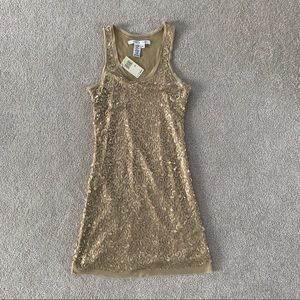 Gold Max Studio sequin dress.
